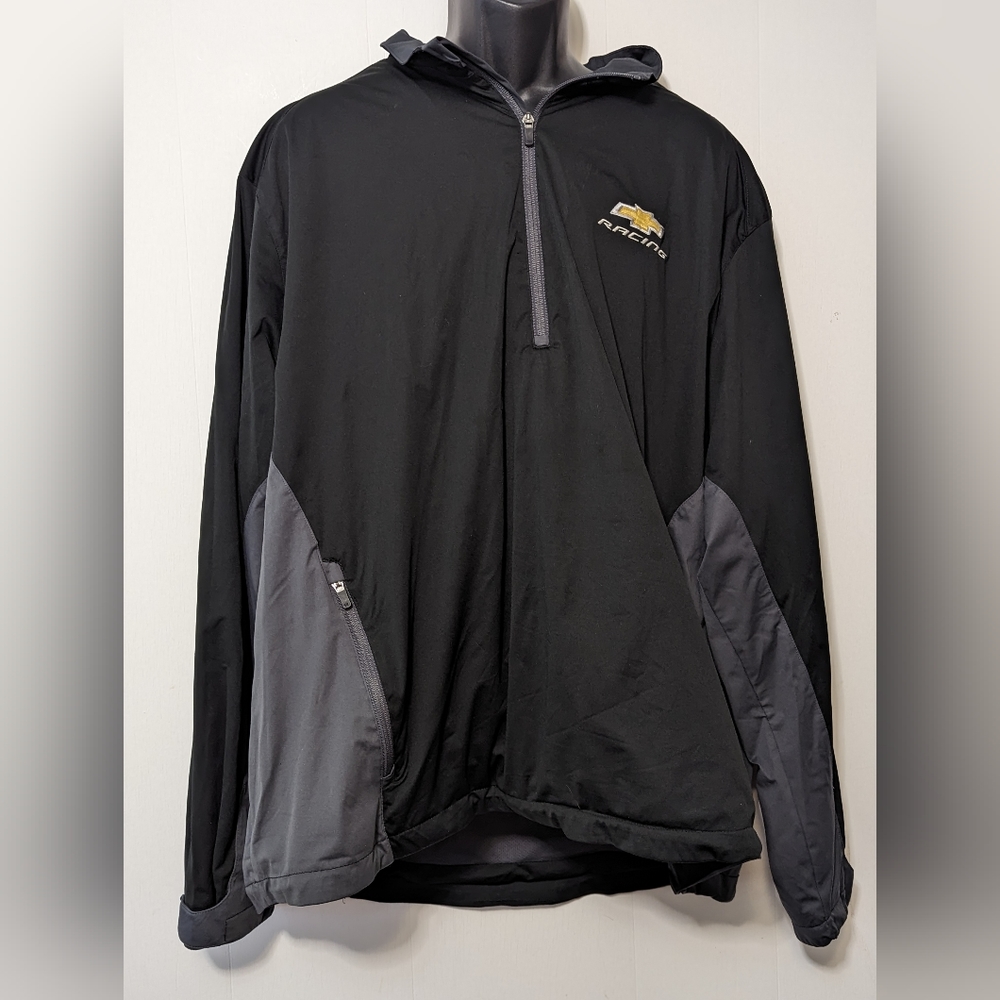 Men's NorthEnd Sports Ezem Chevrolet Racing  Bowtie Quarter Zip Black Jacket